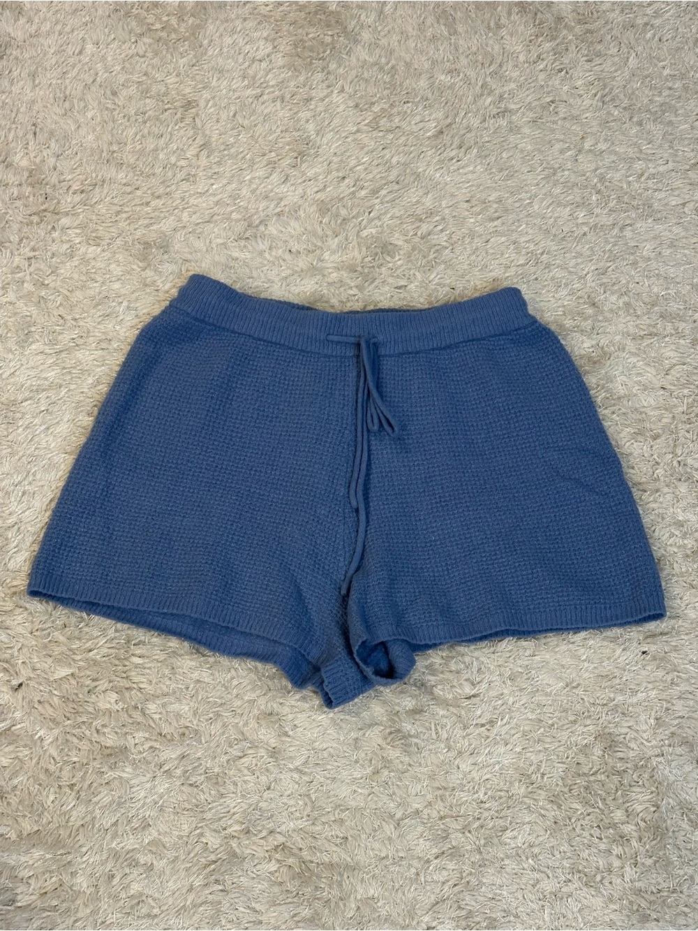 Anthropologie Saturday Sunday Cozy Blue Knit Drawstring Women's Shorts